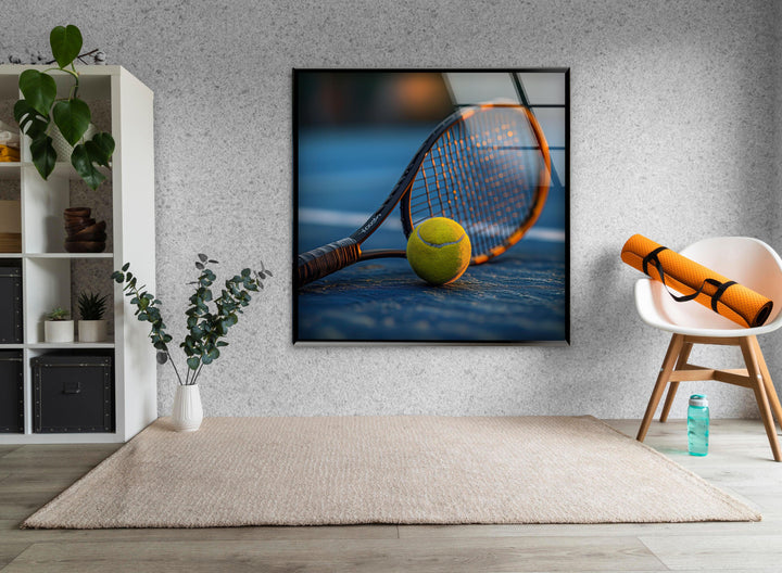 Tennis Racket & Ball Glass Wall Art glass photo prints, glass picture prints
