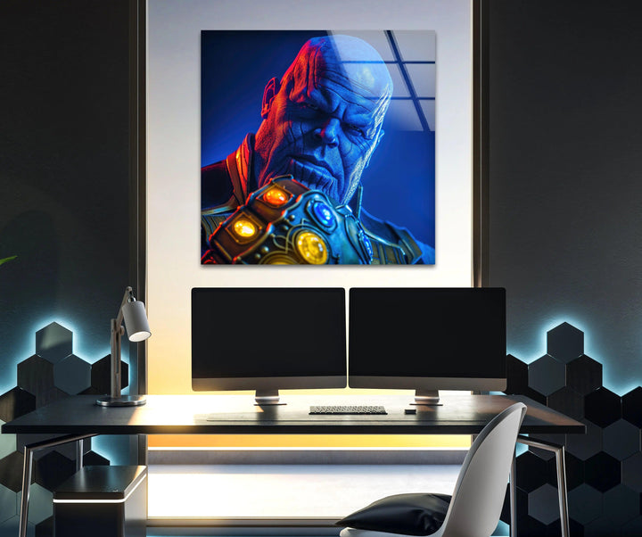 Thanos Infinity Gauntlet Glass Wall Art, custom glass photo prints, large glass prints