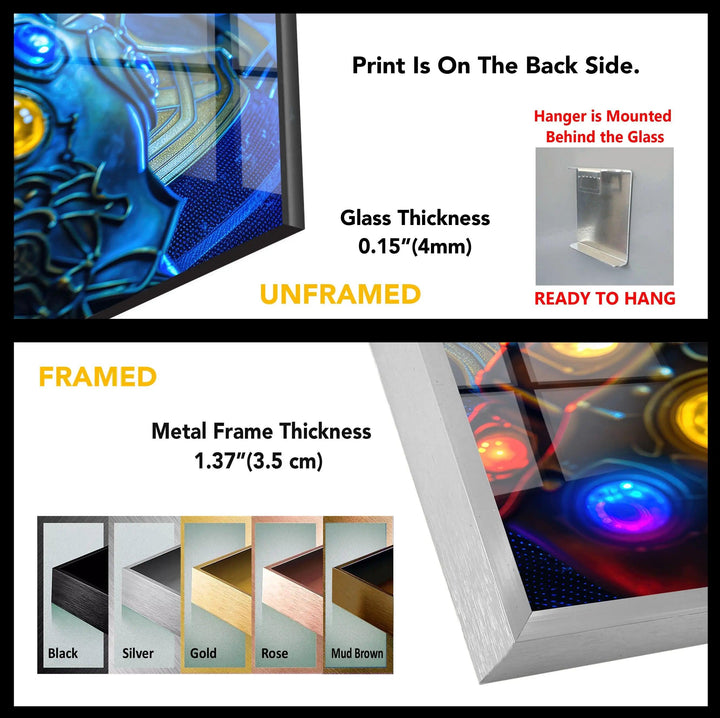 Thanos Infinity Gauntlet Glass Wall Art