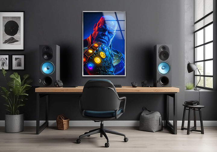 Thanos Infinity Gauntlet Glass Wall Art, glass pictures for Wall, glass prints wall art