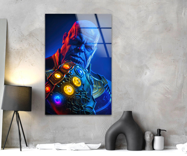 Thanos Infinity Gauntlet Glass Wall Art,  glass art painting, glass art for the Wall