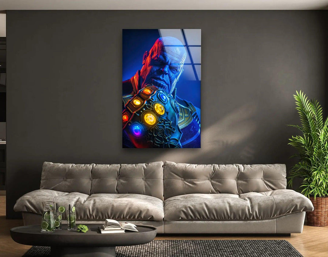 Thanos Infinity Gauntlet Glass Wall Art, glass photo prints, glass picture prints