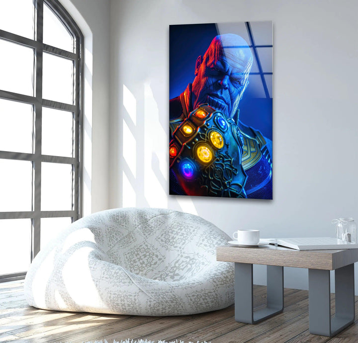 Thanos Infinity Gauntlet Glass Wall Art, custom glass pictures, glass art prints