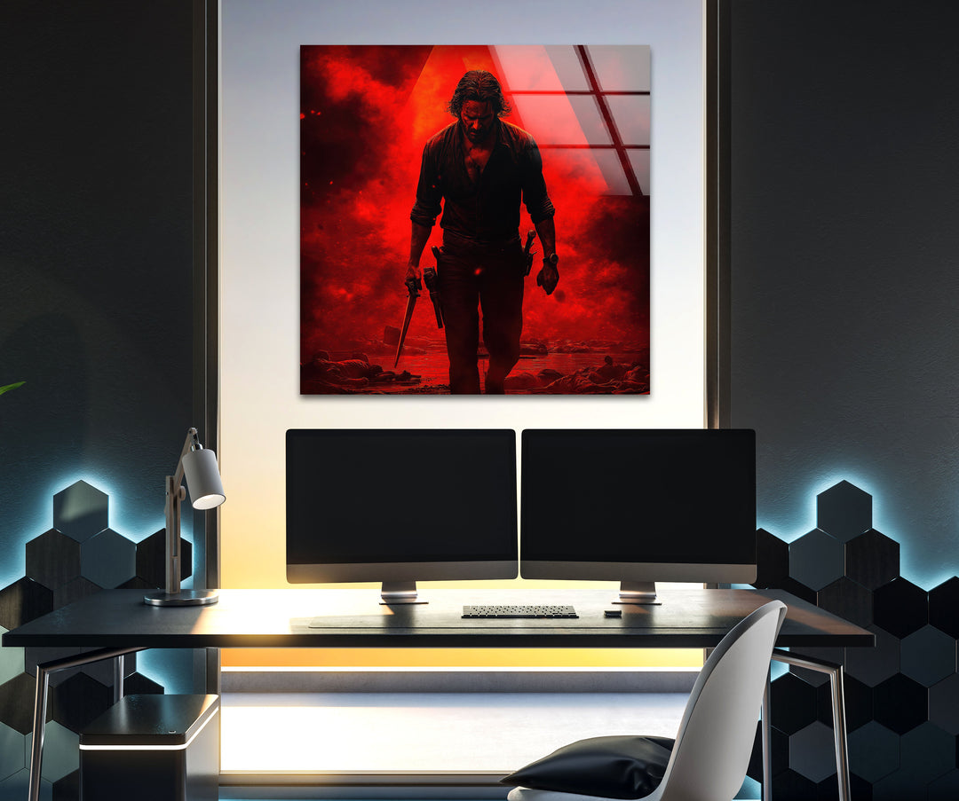 The Walking Dead Rick Grimes Glass Wall Art glass pictures for Wall, glass prints wall art
