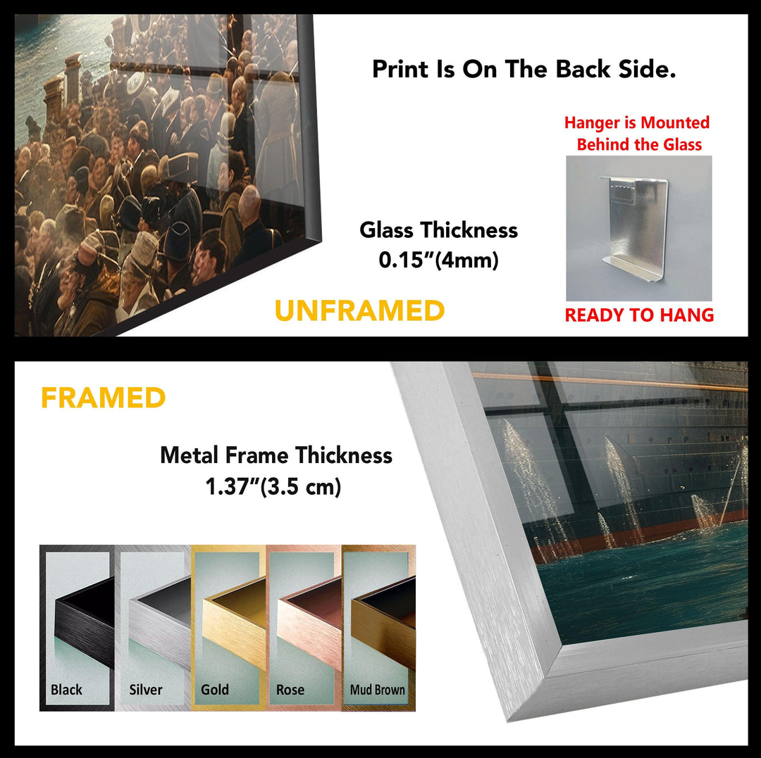 RMS Titanic Glass Wall Art, print picture on glass, Tempered Glass Wall Art