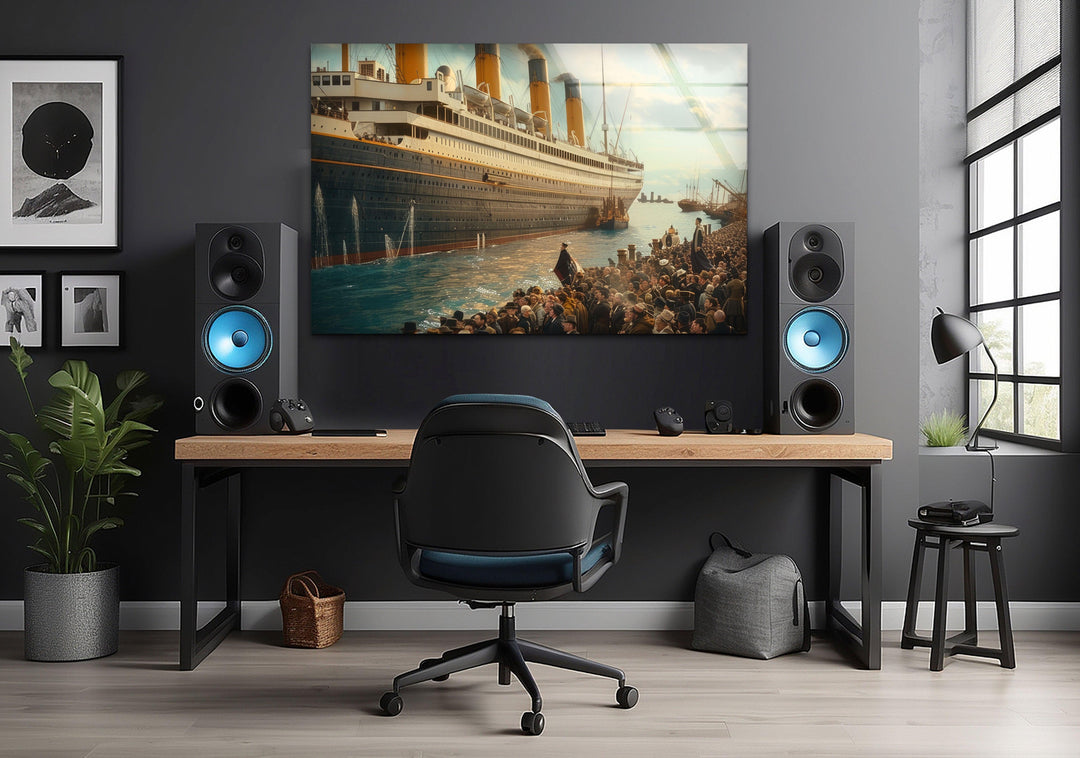RMS Titanic Glass Wall Art, custom glass photo prints, large glass prints