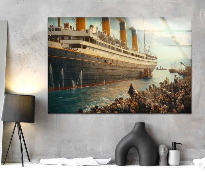 RMS Titanic Glass Wall Art, picture on glass wall art, photos printed on glass