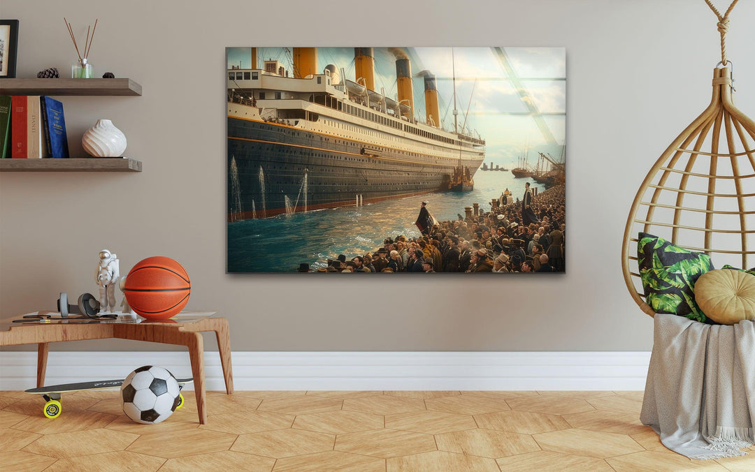 RMS Titanic Glass Wall Art, print on glass, glass printed photos