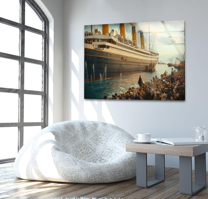 RMS Titanic Glass Wall Art, photo print on glass, prints on glass wall art