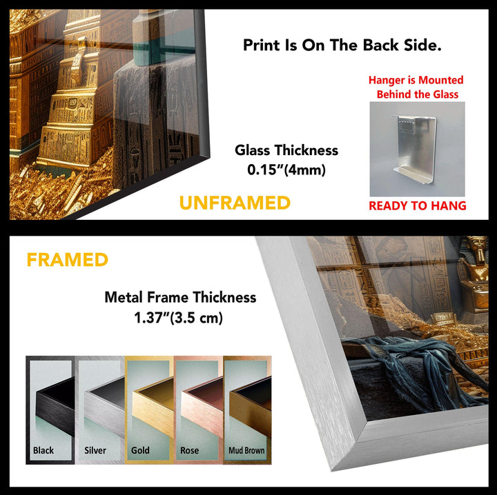 Tomb of Pharaoh Glass Wall Art, print on glass, glass printed photos