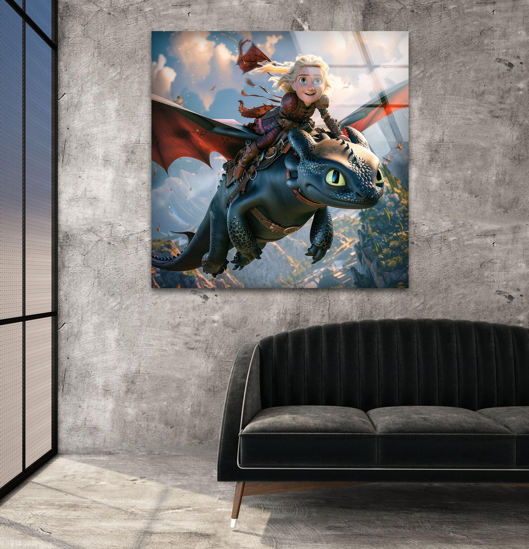 How to Train Your Dragon Glass Wall Art, glass image printing, glass prints from photos