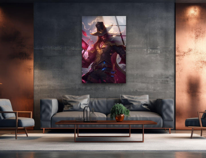 Twisted Fate Glass Wall Art picture on glass wall art, photos printed on glass
