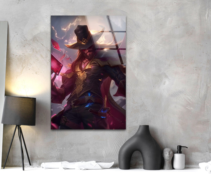 Twisted Fate Glass Wall Art print on glass, glass printed photos
