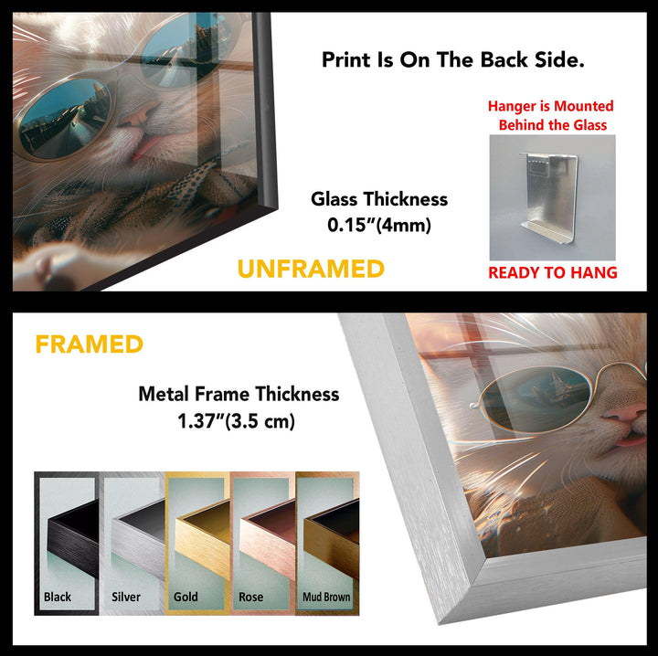 Two Cats in Paris Tempered Glass Wall Art - MyPhotoStation