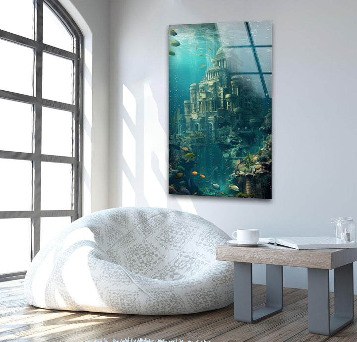 Underwater Atlantis Glass Wall Artwork & Cool Decor
