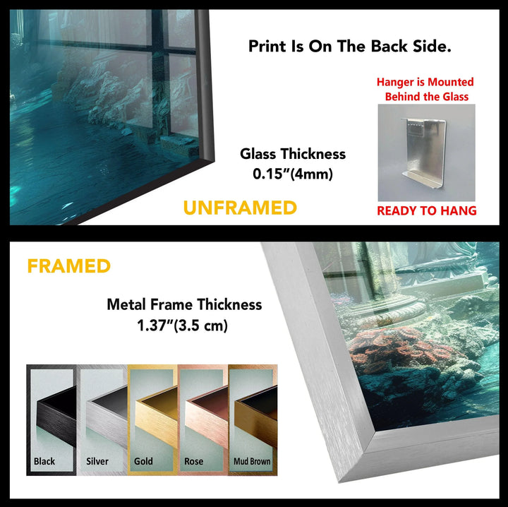 Underwater Atlantis Temple Glass Wall Art - MyPhotoStation