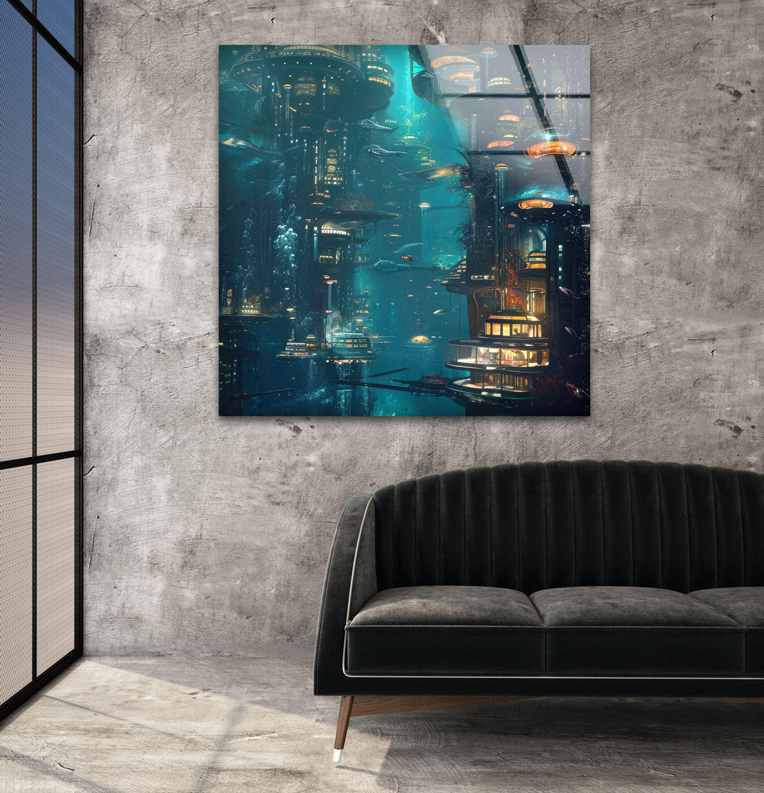 Underwater City View Custom Glass Art & Cool Wall Decor
