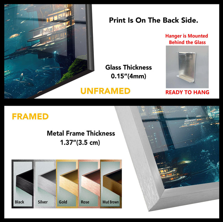 Underwater City Tempered Glass Wall Art - MyPhotoStation