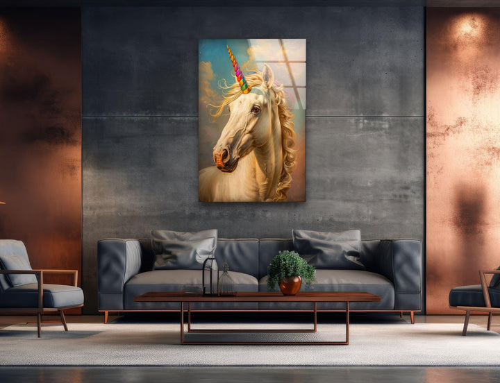 Unicorn With a Rainbow Glass Picture Prints Collection