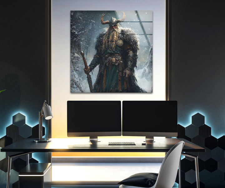 Vikings Man Glass Wall Art glass photo prints, glass picture prints
