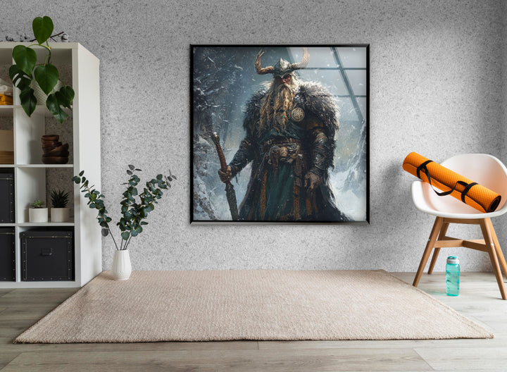 Vikings Man Glass Wall Art Glass Printing Wall Art, Print photos on glass
