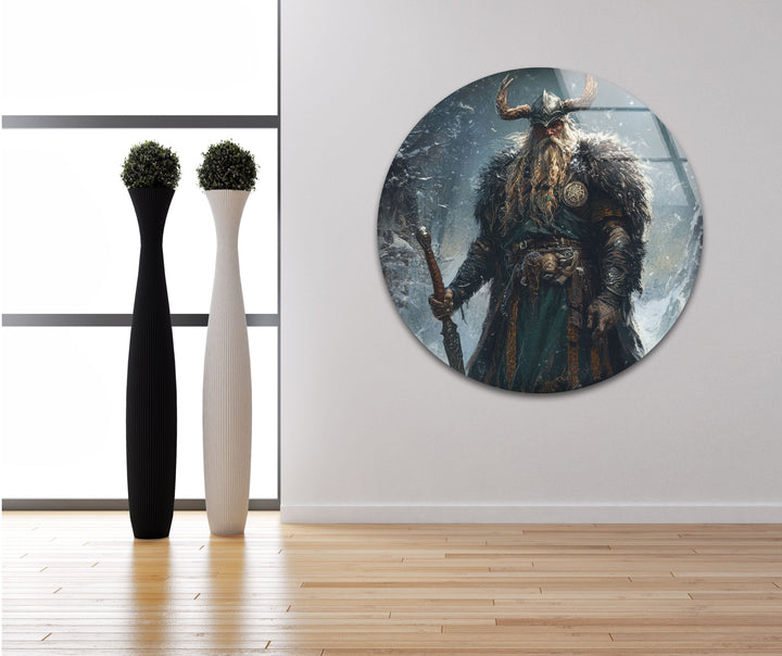 Vikings Man Glass Wall Art custom glass photo prints, large glass prints
