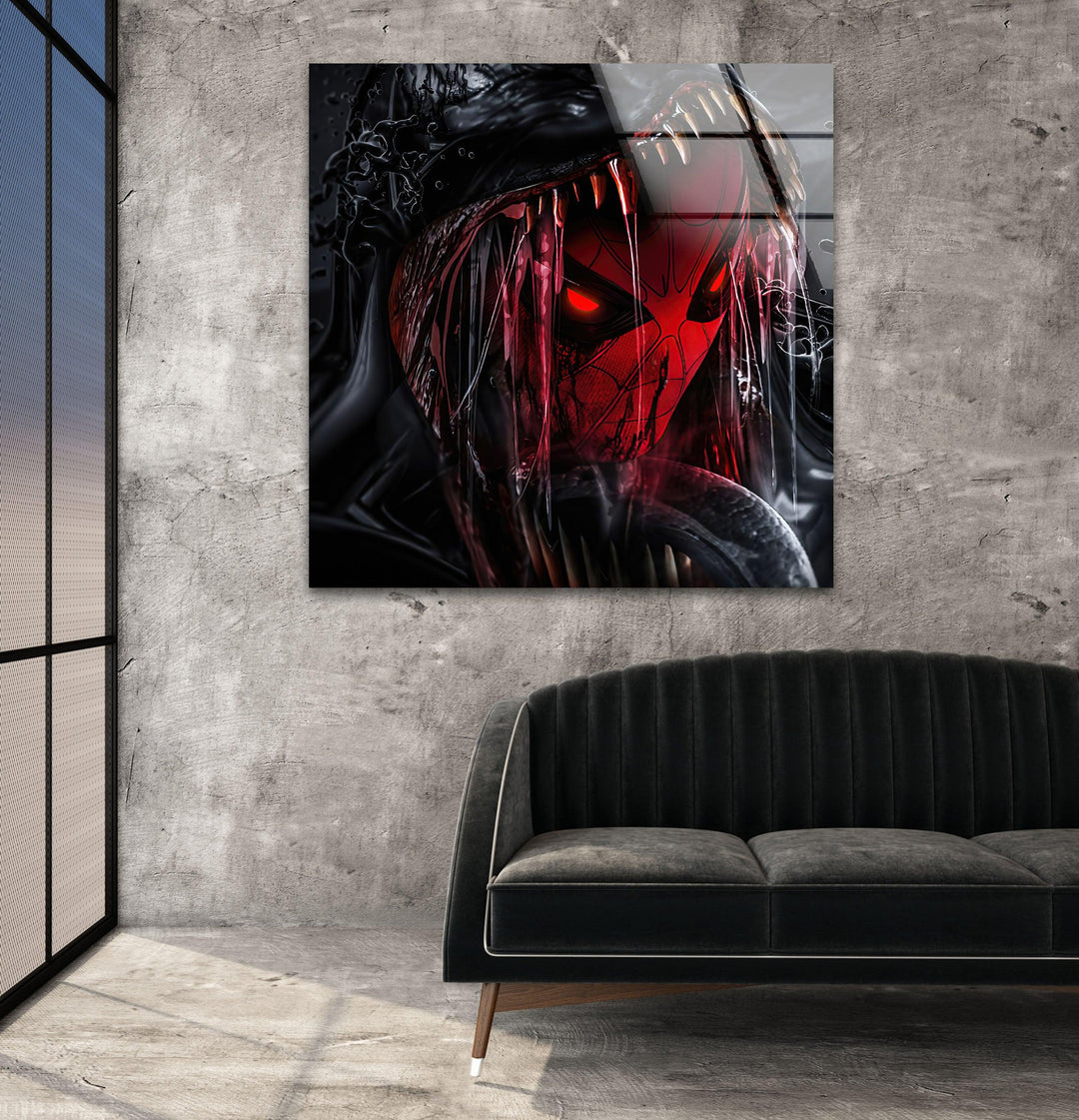 Spider Man Venom Tempered Wall Art on Glass | Unique Glass Photos