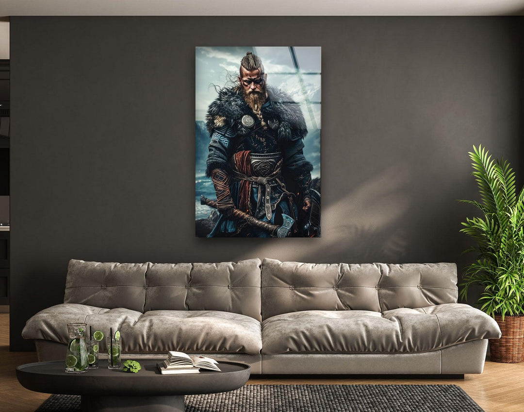 Vikings Ragnar Glass Wall Art, glass pictures for Wall, glass prints wall art