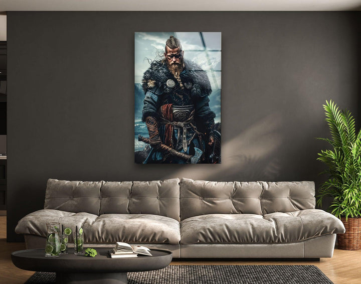 Vikings Ragnar Glass Wall Art, glass pictures for Wall, glass prints wall art