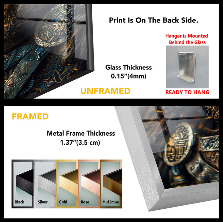 Wikinger Mann Portrait Glas Wandkunst