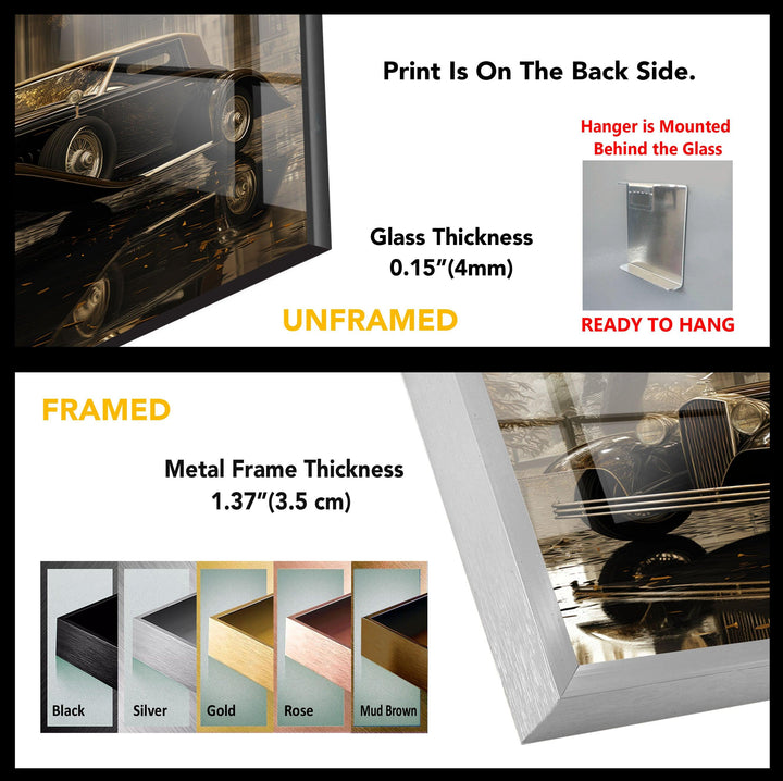 Vintage Car Tempered Glass Wall Art - MyPhotoStation