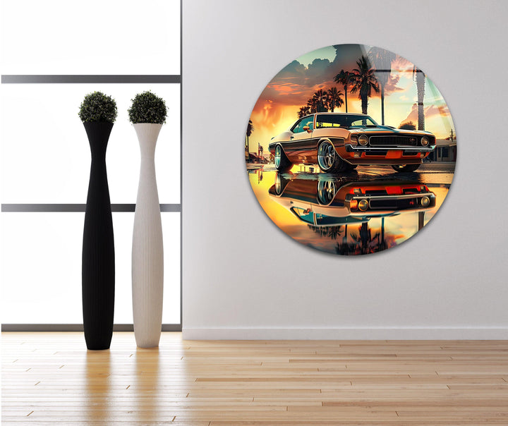 Ford Mustang Vintage Car Glass Wall Art Glass Printing Wall Art, Print photos on glass
