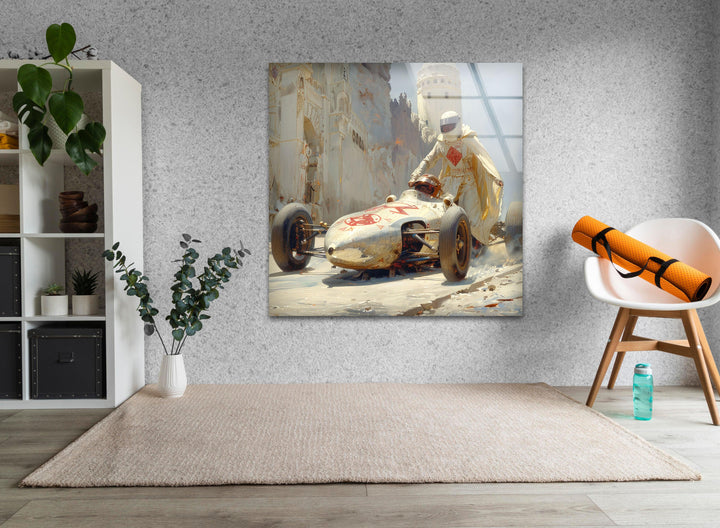 Vintage F1 Race Car Cool Glass Art & Wall Art Home Decor