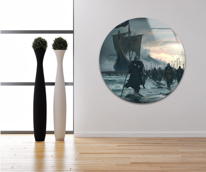 Custom Vikings Glass Panels Art