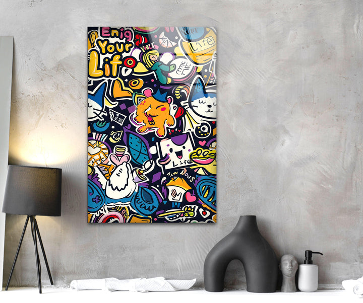 Wide Variety Kawaii Text Glass Wall Art art glass wall art, glass wall art pictures
