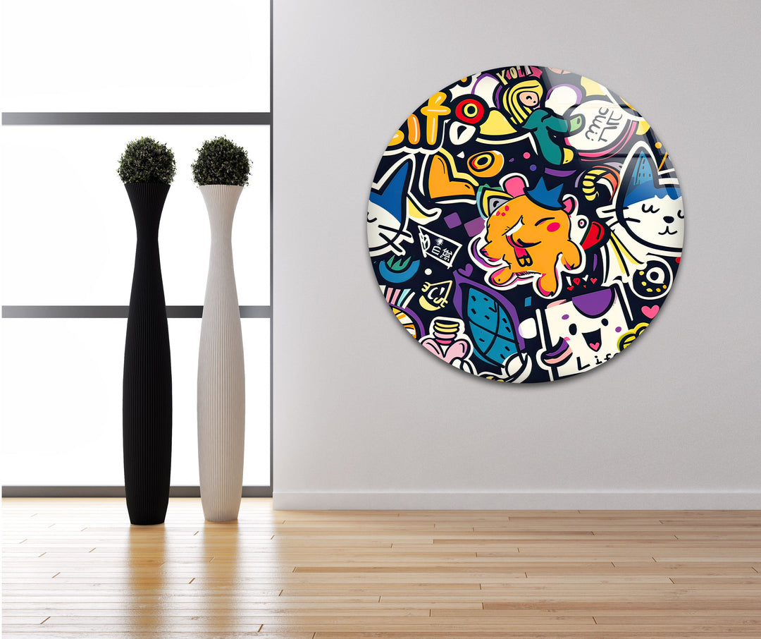 Wide Variety Kawaii Text Glass Wall Art glass image printing, glass prints from photos
