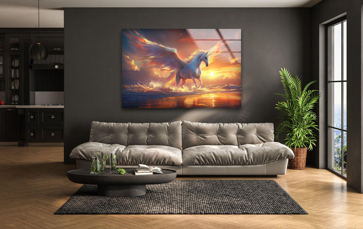 Pegaso the Mythical Winged Glass Art