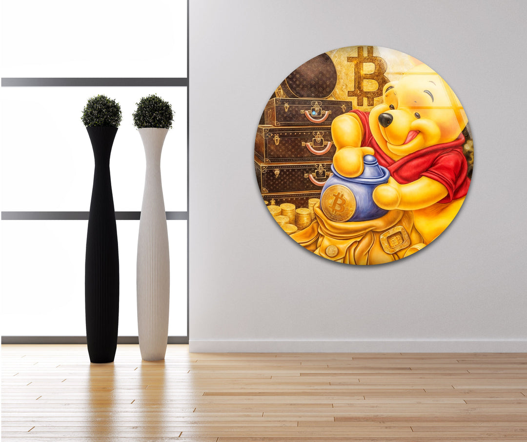 Winnie The Pooh Glass Wall Art custom glass photo prints, large glass prints
