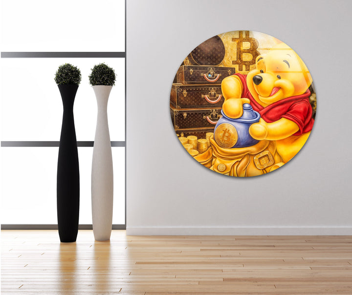 Winnie The Pooh Glass Wall Art custom glass photo prints, large glass prints
