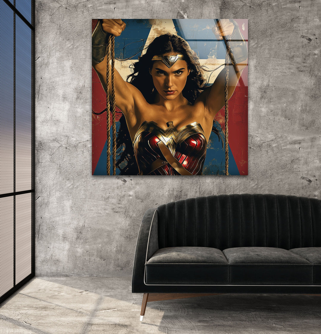 Wonder Woman Art Glass Wall Art Glass Printing Wall Art, Print photos on glass
