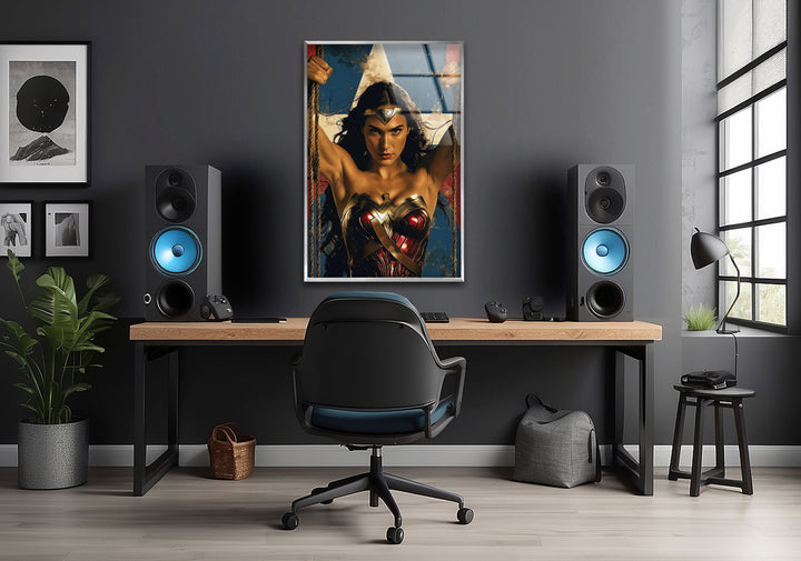 Wonder Woman Art Glass Wall Art glass pictures for Wall, glass prints wall art
