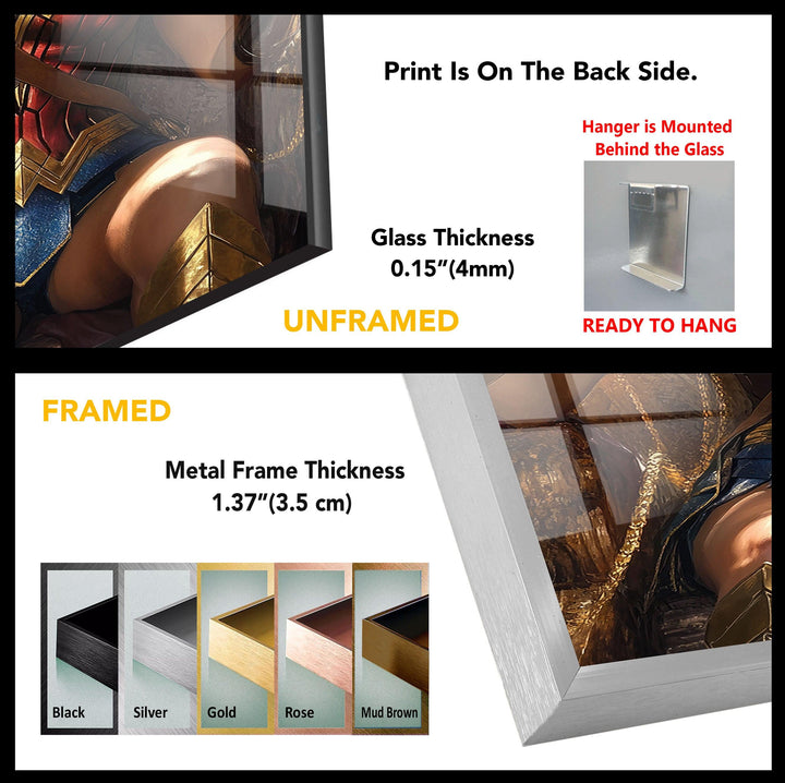 Beauty Wonder Woman Kunst Glas Wandkunst