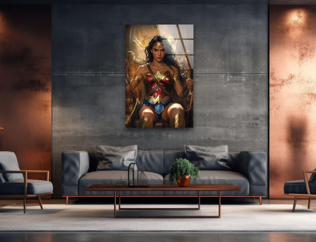 Beauty Wonder Woman Art Glass Wall Art custom glass pictures, glass art prints
