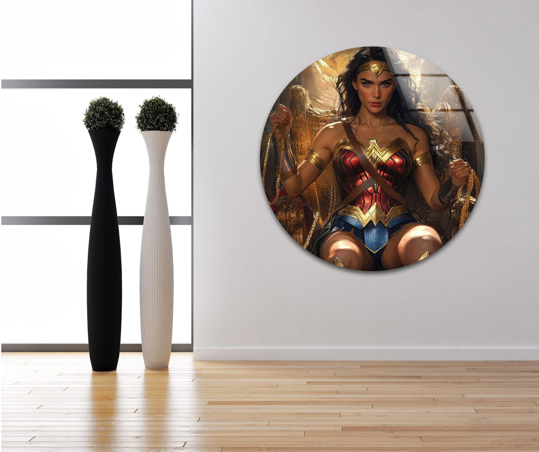 Beauty Wonder Woman Art Glass Wall Art picture on glass wall art, photos printed on glass
