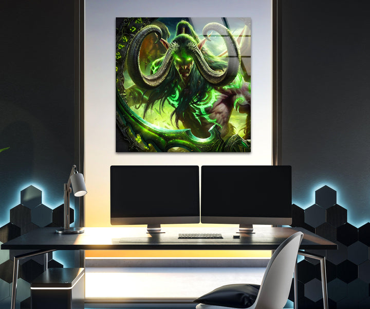 World Of Warcraft Legion Illidan Glaswandkunst