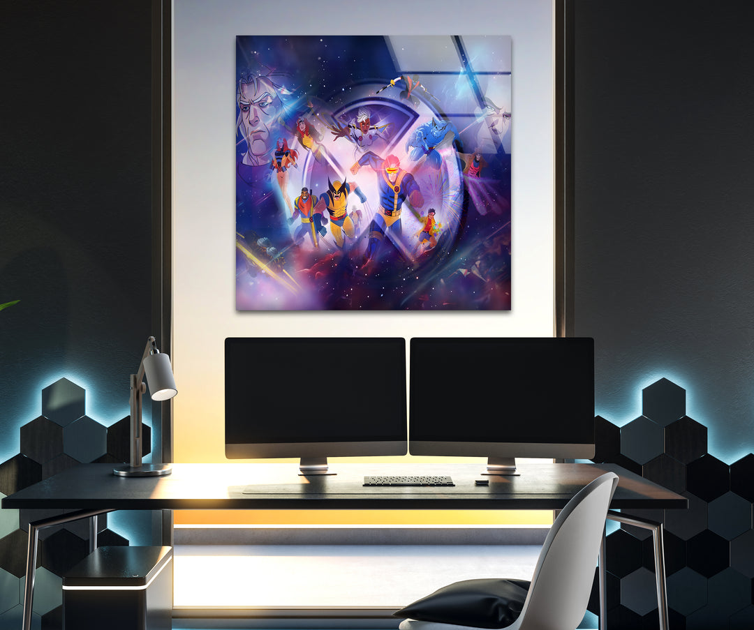 Superheroes art showcasing iconic characters brought to life with bold and vibrant designs
