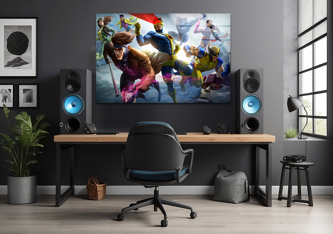 X-Men Glass Wall Art custom glass pictures, glass art prints
