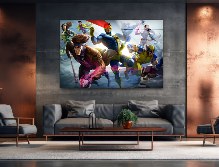 X-Men Glass Wall Art photo print on glass, prints on glass wall art