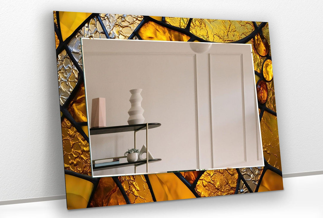 Gold Stained Wall Mirror big mirror for living room
