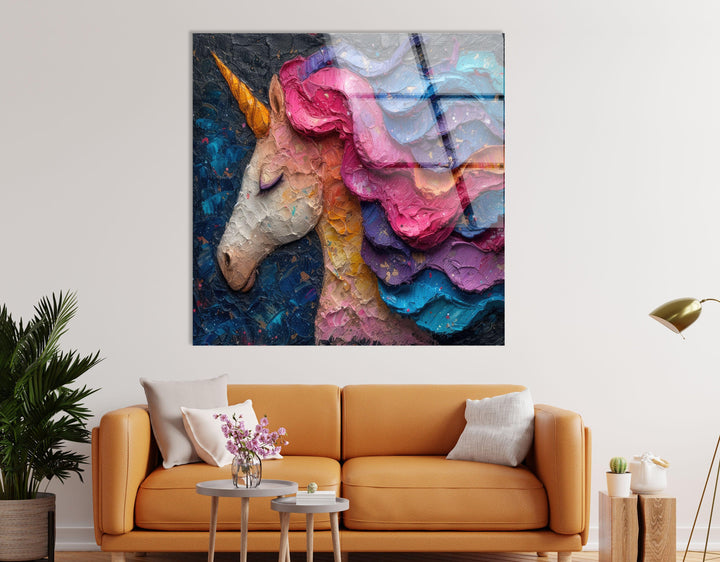Rainbow Unicorn Glass Wall Art stained glass wall art, stained glass wall decor